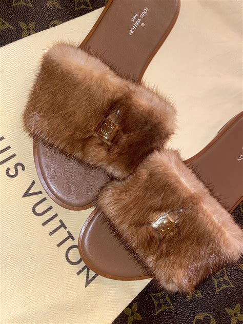 lv mink fur slides|Women's Mules & Slides .